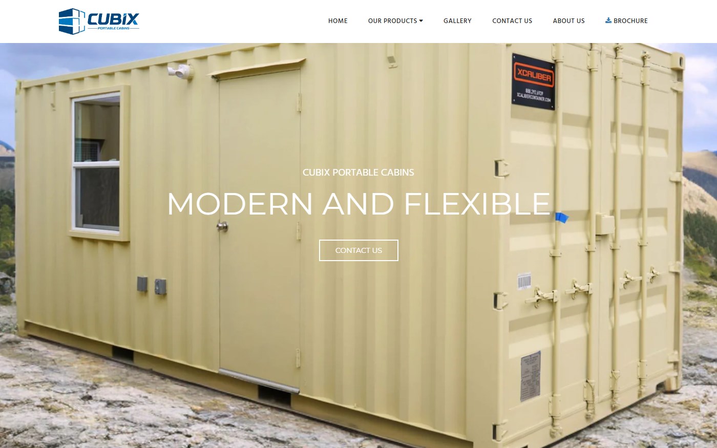 Cubix Portable Cabins live website screenshot