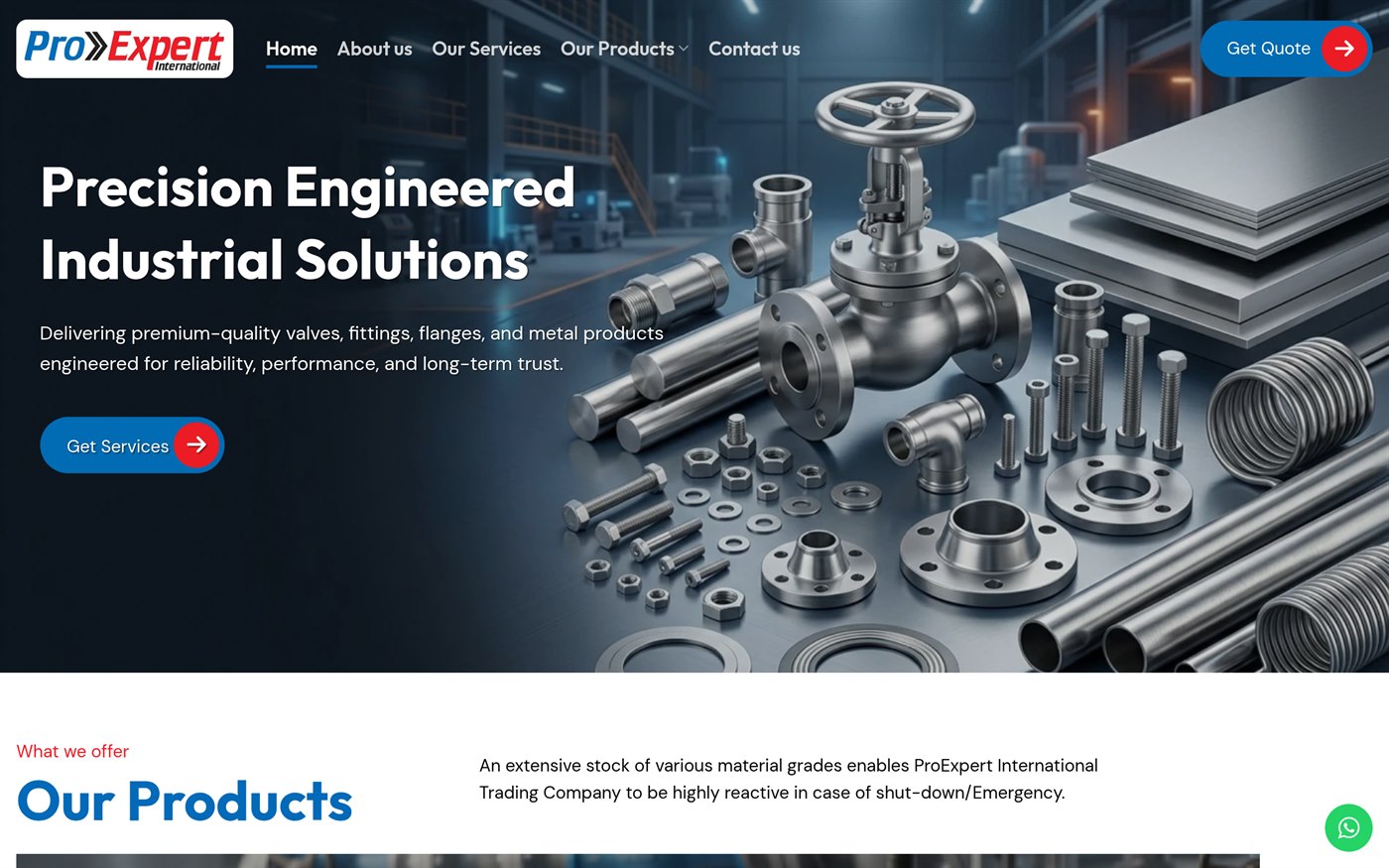 ProExpert International live website screenshot